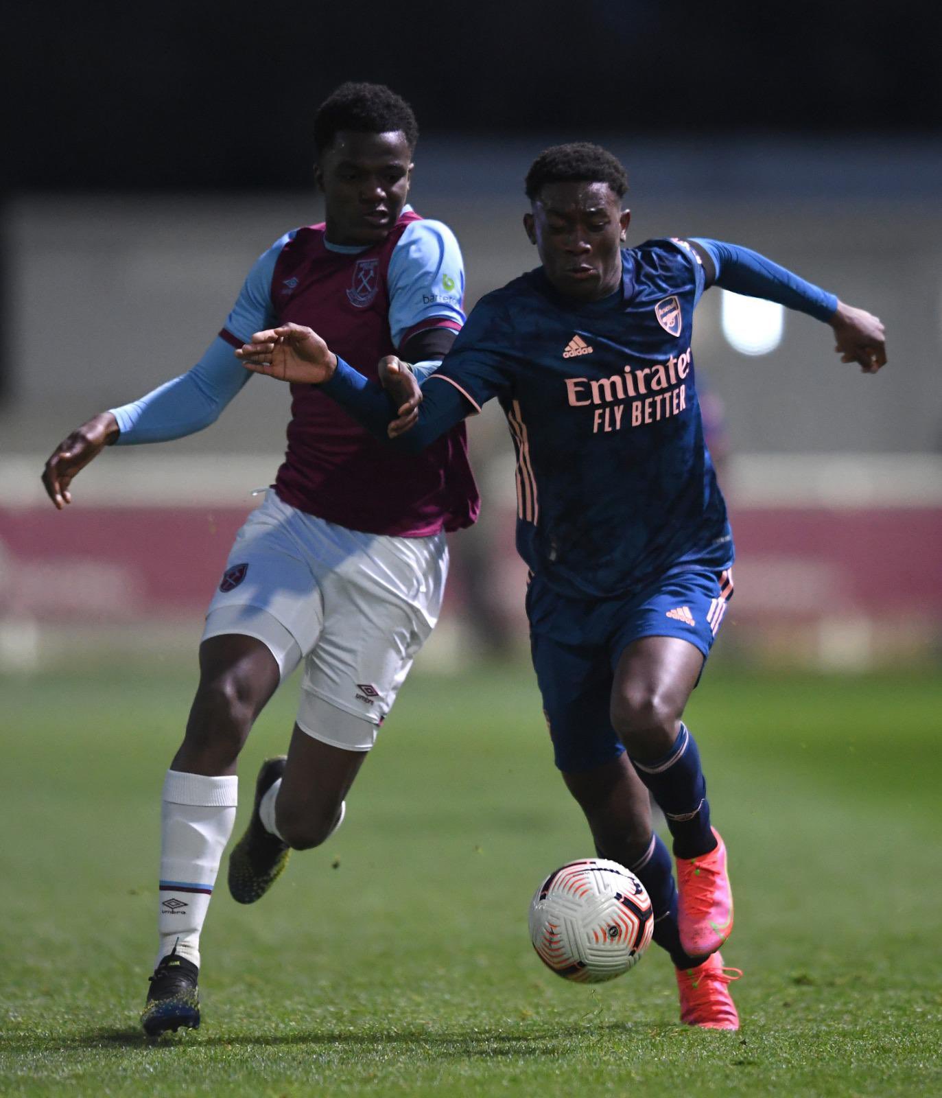 Khayon Edwards for the Arsenal u18s (Photo via Edwards on Twitter)