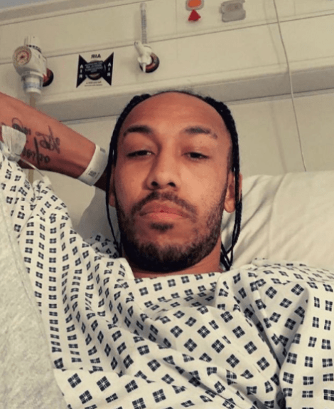 pierre-emerick aubameyang malaria hospital
