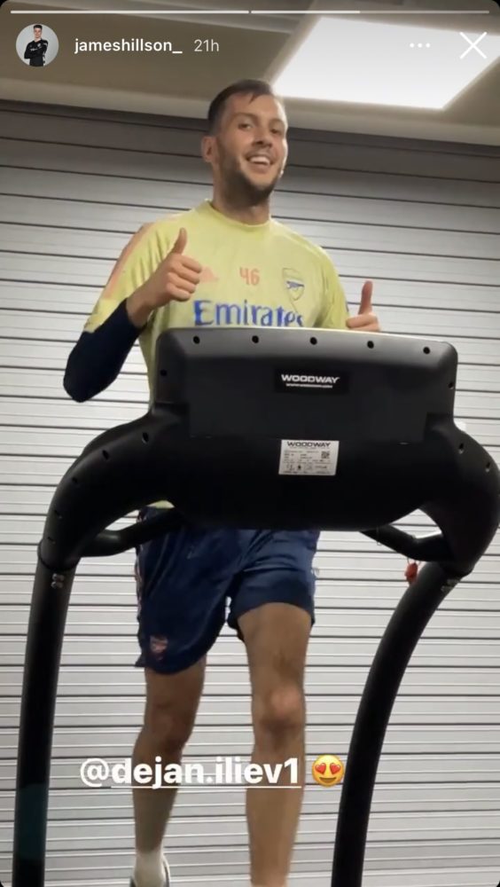 Arsenal's Dejan Iliev to see out contract on loan 2 Dejan Iliev in training with Arsenal (Photo via James Hillson on Instagram)