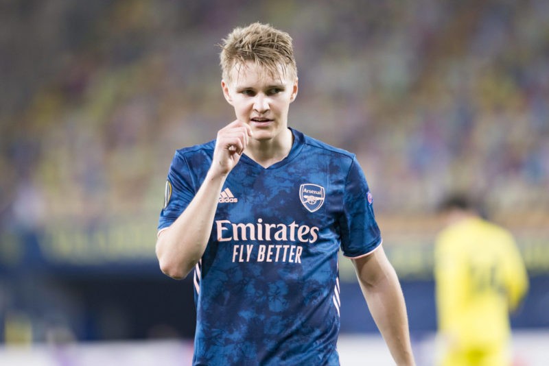 Martin Odegaard of Arsenal FC seen during the UEFA Europa League Semi Final First Leg football match between Villarreal and Arsenal at Estadio de l...