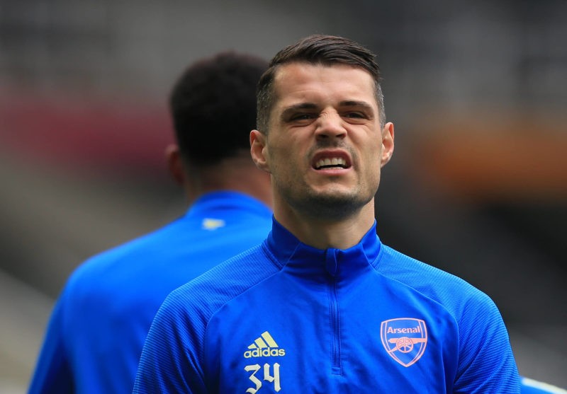 Newcastle United v Arsenal - Premier League - St James Park Arsenal s Granit Xhaka warming up before the Premier League match at St James Park, New...