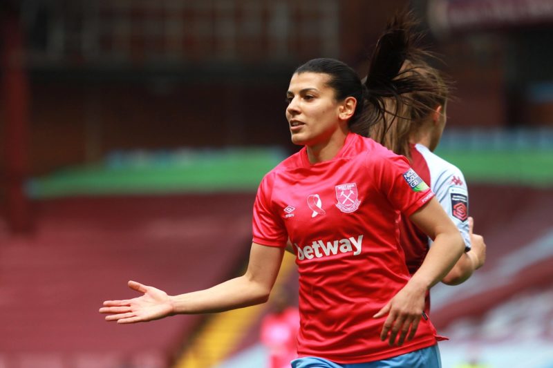 Kenza Dali 21 West Ham United during the FA Womens Super League 1 game between Aston Villa and West Ham United at Villa Park in Birmingham. Womens Super League - Aston Villa v West Ham United