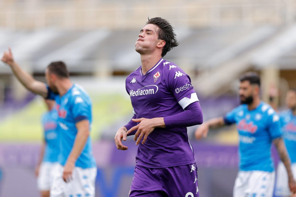 Dusan Vlahovic of ACF Fiorentina during ACF Fiorentina vs SSC Napoli, Italian football Serie A match in Florence, Italy, May 16 2021. Copyright: LiveMedia / Francesco Scaccianoce / LiveMedia