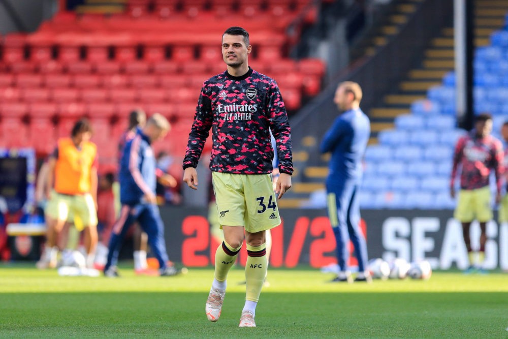 Granit Xhaka named in Premier League Best XI of the Season 2 Arsenal midfielder Granit Xhaka warms up during the Premier League match between Crystal Palace and Arsenal at Selhurst Park, London, England on 19 May 2021. Copyright: Phil Duncan