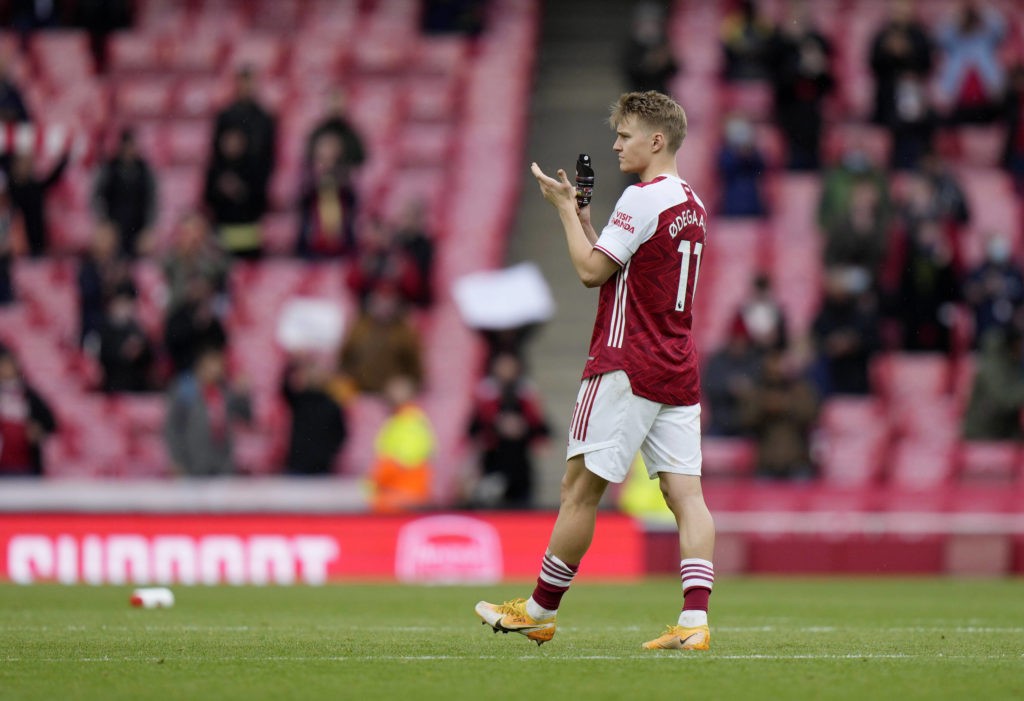 Loan with an option: Martin Odegaard reports start to pick up speed 2 Emirates Stadium Arsenal's Martin Odegaard applauds fans after the Premier League match at the Emirates Stadium, London. Picture date: Sunday, May 23, 2021. Copyright: Alastair Grant
