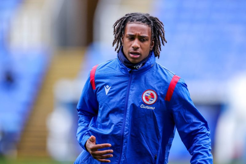 Michael Olise 7 during the EFL Sky Bet Championship match between Reading and Huddersfield Town at the Madejski Stadium, Reading, England on 8 May ...