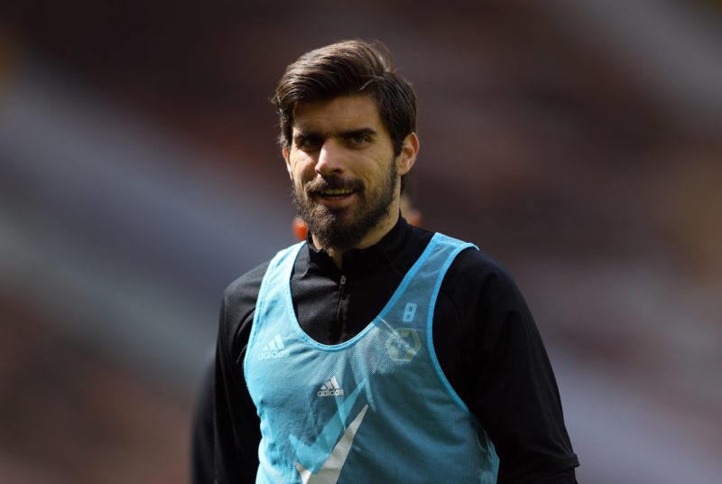 Wolverhampton Wanderers v Brighton and Hove Albion - Premier League - Molineux Stadium Wolverhampton Wanderers Ruben Neves warms up before the Prem...