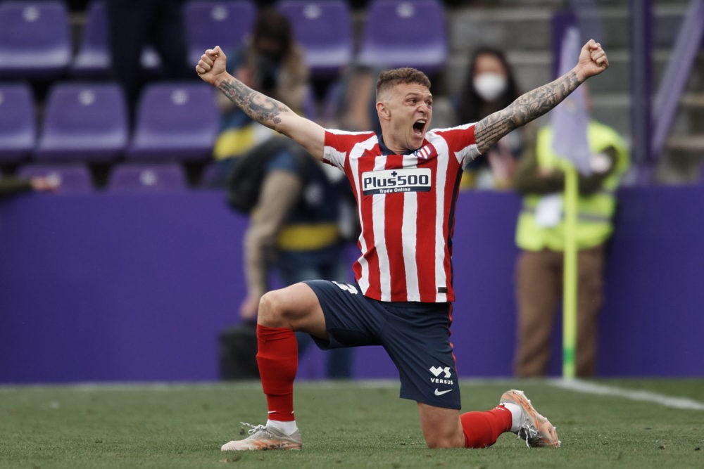 Real Valladolid CF v Atletico de Madrid - Kieran Trippier of Atletico Madrid celebrates after winning the league championship after a La Liga Santa...