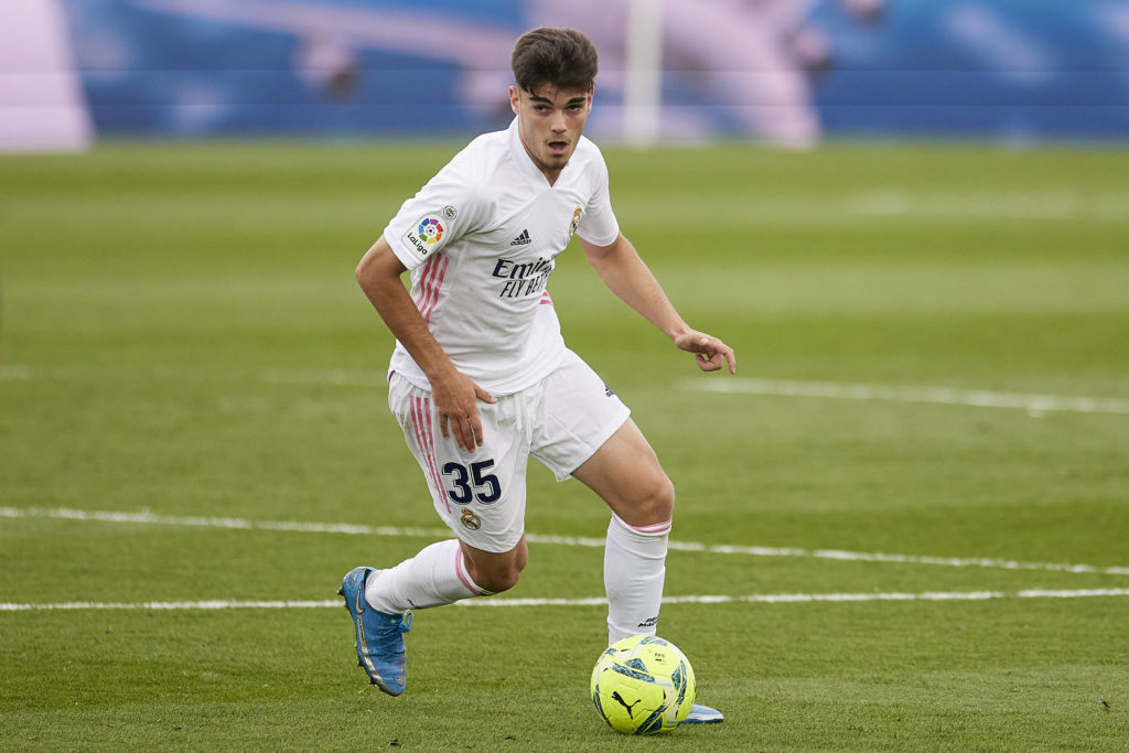 ESP: Miguel Ortega Gutierrez of Real Madrid during the La Liga match between Real Madrid and Villarreal CF played at Alfredo Di Stefano Stadium on May 22, 2021, in Madrid, Spain. Copyright: Ruben Albarran / Pressinphoto