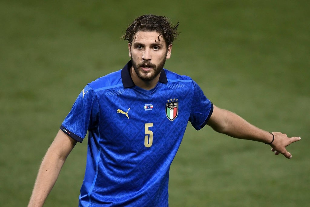 Italy v Czech Republic - International Friendly - Manuel Locatelli of Italy gestures during the international friendly match between Italy and Czech Republic. Italy won 4-0. Bologna, Italy. Copyright: Nicol Campo