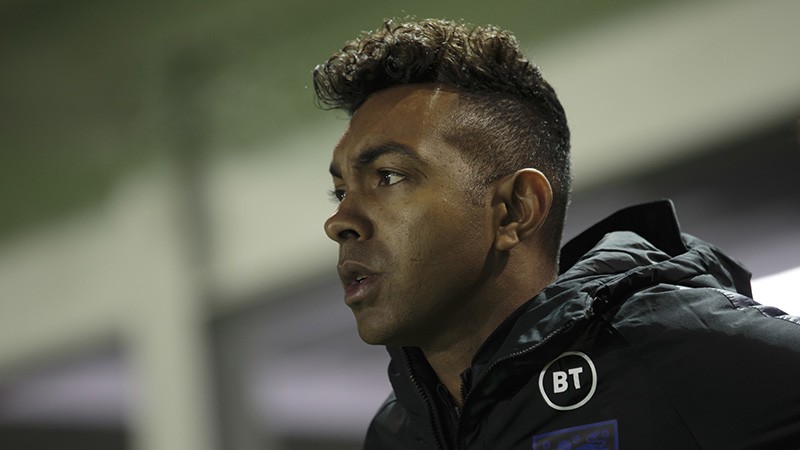 England U17 head coach Kevin Betsy takes to the touchline - England U17 v Czech Republic U17, International Friendly football match, Damson Park Stadium, Solihull, UK - 19 Nov 2019. Photo: Jon Super for The FA