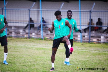 Thomas Partey with Ghana in training (Photo via GFA Communications)