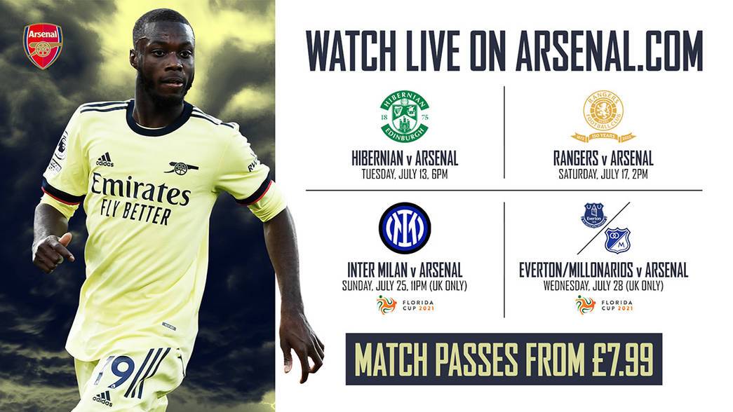 Where can I watch Arsenals pre-season games?