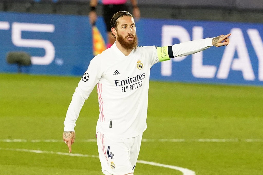 Real Madrid's Sergio Ramos during UEFA Champions League Round of 16 2nd leg match. March 16, 2021. (Photo via Imago Images)