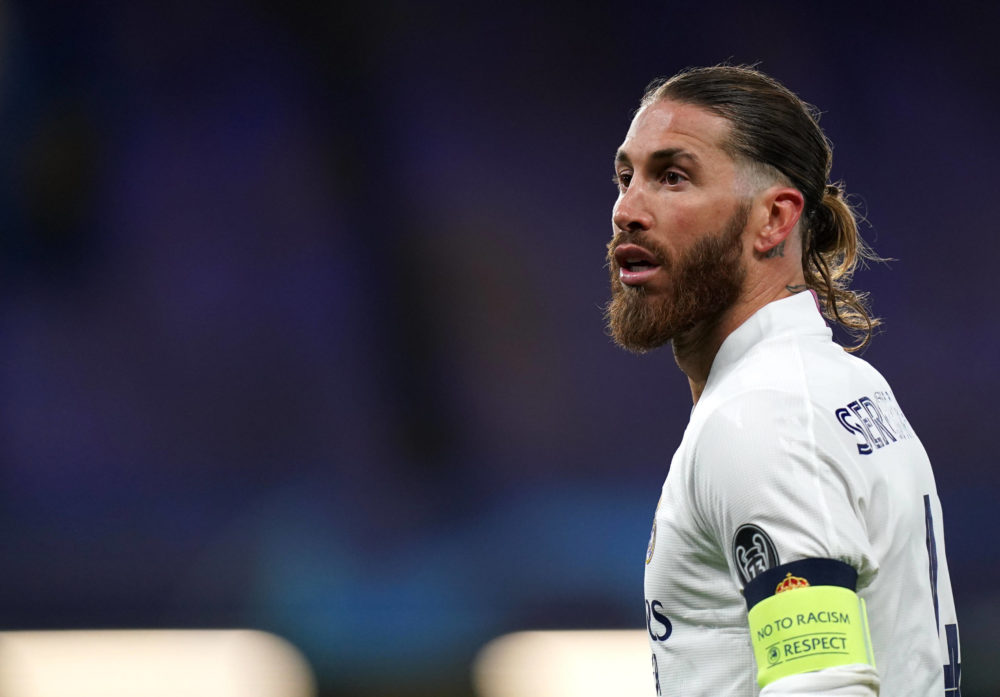 Real Madrid's Sergio Ramos during the UEFA Champions League Semi-Final second leg match at Stamford Bridge, London. Picture date: Wednesday, May 5,...