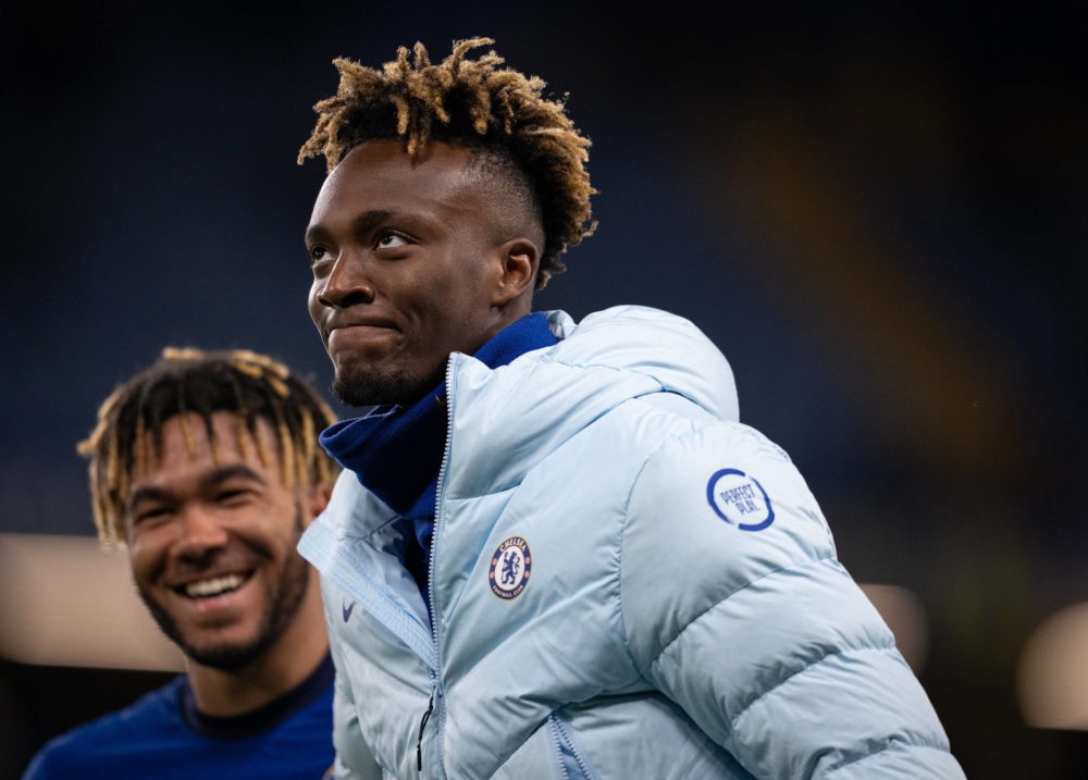 Chelsea to let Abraham decide own future as Arsenal concerns prompt Mourinho phonecall 2 Tammy Abraham & Reece James of Chelsea during the Premier League match between Chelsea and Leicester City at Stamford Bridge, London, England on 18 May 2021. Copyright: Andy Rowland