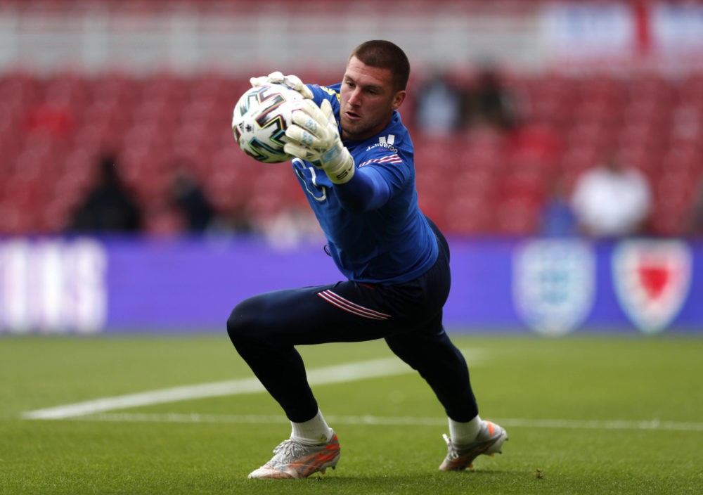 Goalkeeper Sam Johnstone warming up before the international friendly match at Riverside Stadium, Middlesbrough. Picture date: Sunday, June 6, 2021...