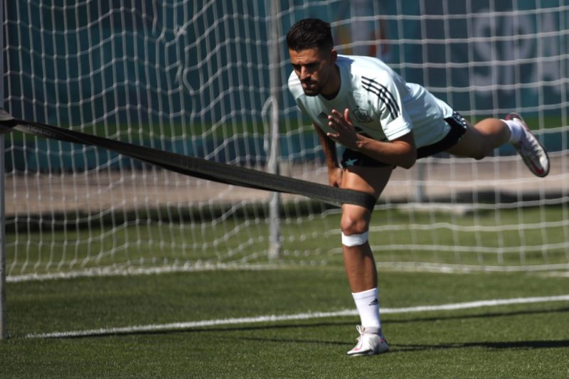 Dani Ceballos attends the first training session of the team at Soccer City, in Las Rozas, outside Madrid, Spain, 01 July 2021. Copyright: Javier L...