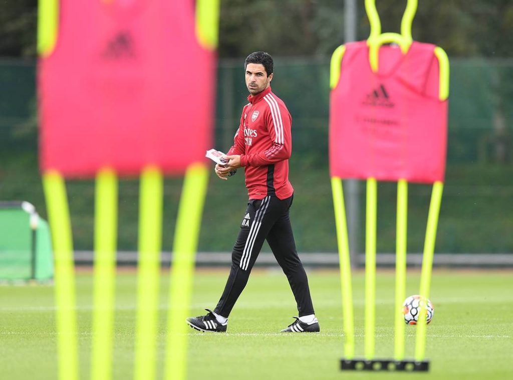 Nuno Tavares joins Arsenal pre-season trip to Scotland 2 Mikel Arteta in training with Arsenal (Photo via Arsenal.com)