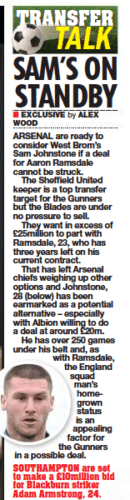 Sam's on standby - Daily Star on Sunday 4 July 2021