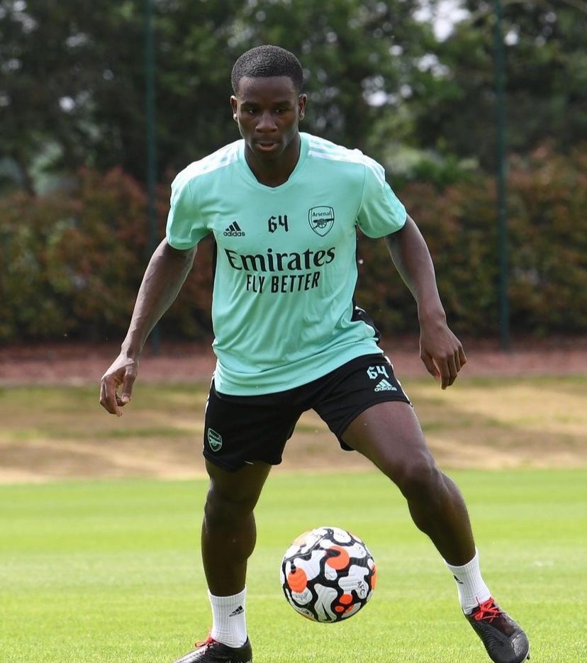 Jordi Osei-Tutu trains with the Arsenal u23s (Photo via Arsenal Youth)