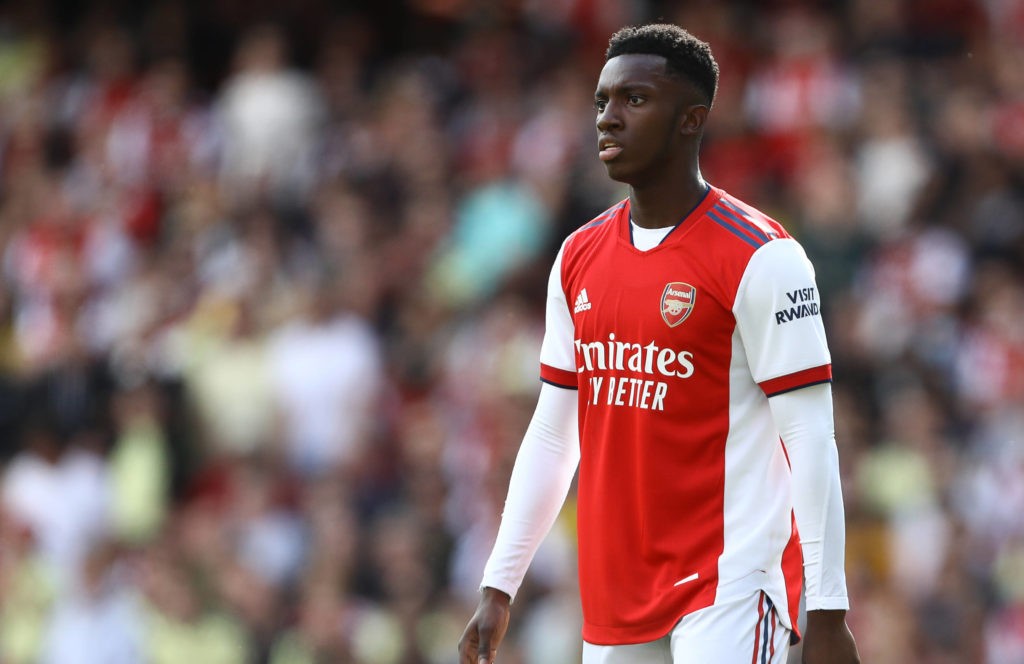 London, England, 1st August 2021. Eddie Nketiah of Arsenal during the Pre Season Friendly match at the Emirates Stadium, London. Picture credit should read: Paul Terry / Sportimage SPI-1111-0117