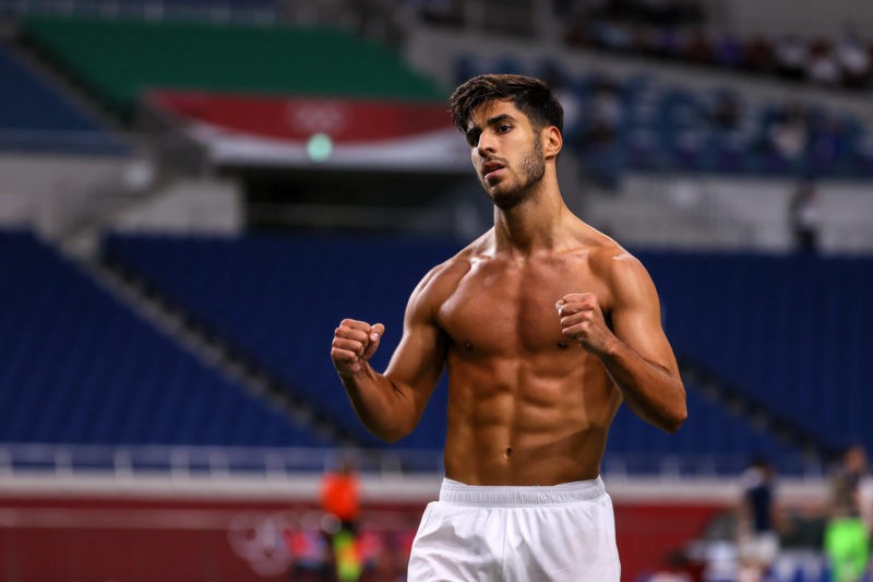 Japan v Spain: Men s Football Semi-final - Olympics: Day 11 7 ASENSIO Marco of Team Spain celebrate for first goal during the match between Japan and Spain on day eleven of the Tokyo 2020 Olympic Games, Olympische Spiele, Olympia, OS at Saitama Stadium Tokyo Japan aref-notitle210803_npkqL Copyright: Ayman Aref