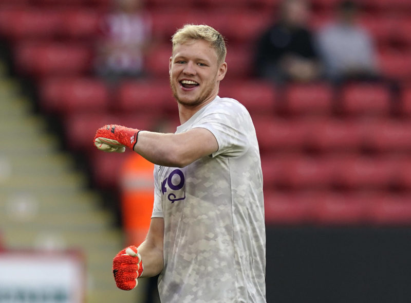 Sheffield, England, 7th August 2021. Aaron Ramsdale of Sheffield Utd during the Sky Bet Championship match at Bramall Lane, Sheffield. Picture cred...