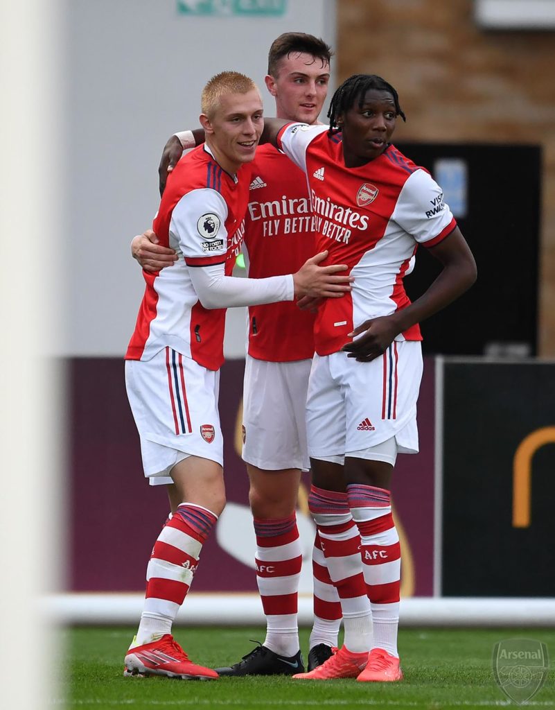 Omari Hutchinson scores fantastic solo goal in Arsenal u23 win over Palace 3 The Arsenal u23s celebrate a goal against Crystal Palace (Photo via David Price on Twitter)