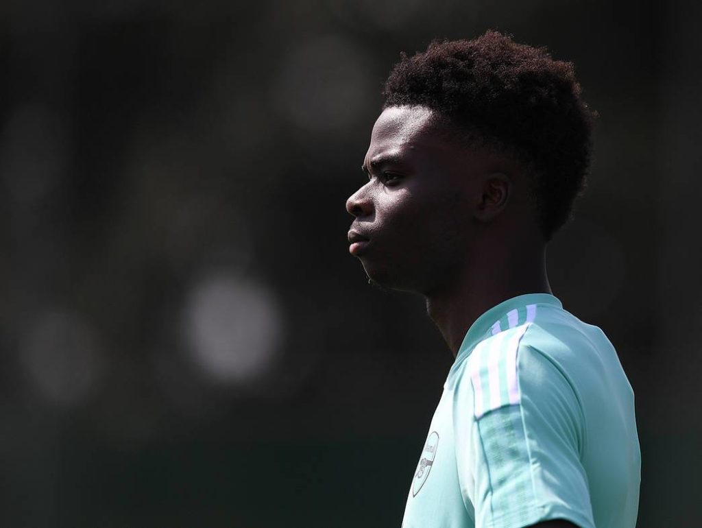 Bukayo Saka hoping to be involved for Brentford clash 2 Bukayo Saka in training with Arsenal (Photo via Arsenal.com)