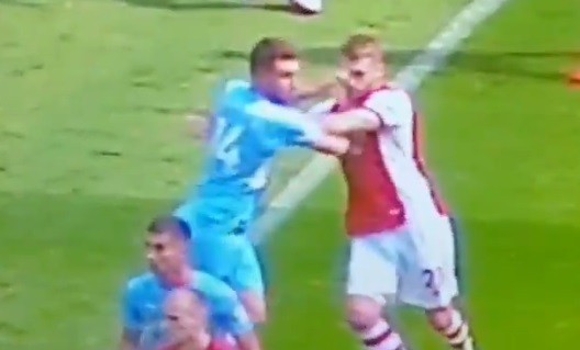 Referee defends Laporte punching Chambers: "Contact is part of football" 2 Calum Chambers being punched (video below)