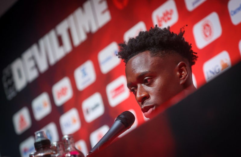 Albert Sambi Lokonga Arsenal boost ahead of Norwich 2 Belgium s Albert Sambi Lokonga pictured during a press moment of Belgian national soccer team Red Devils to prepare three qualification games for the 2022 World Cup, Monday 30 August 2021 in Tubize. Copyright VIRGINIE LEFOUR