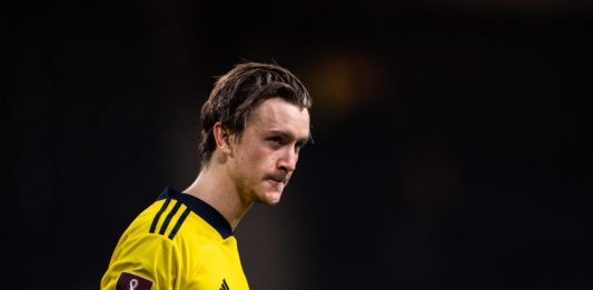 Kristoffer Olsson of Sweden after the FIFA World Cup Qualifier football match between Sweden and Spain on September 2, 2021, in Stockholm. Copyright: MAXIM THORE