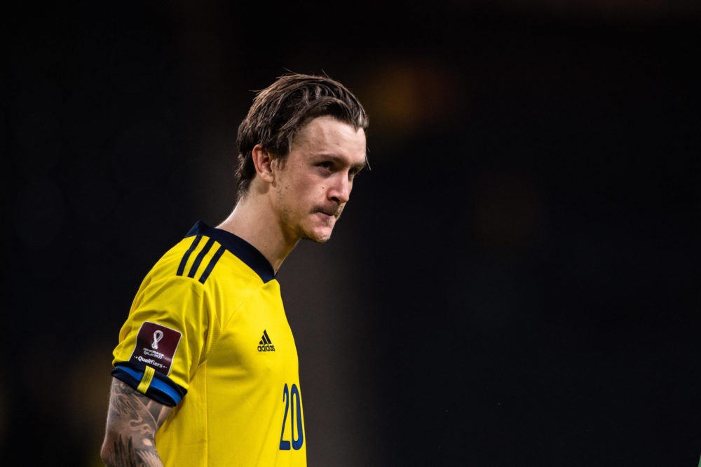 Kristoffer Olsson of Sweden after the FIFA World Cup Qualifier football match between Sweden and Spain on September 2, 2021, in Stockholm. Copyrigh...