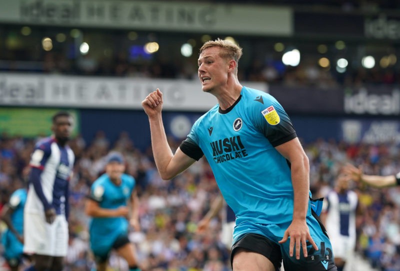 West Bromwich Albion v Millwall - Sky Bet Championship - The Hawthorns Millwall s Daniel Ballard celebrates scoring his side s first goal of the ga...