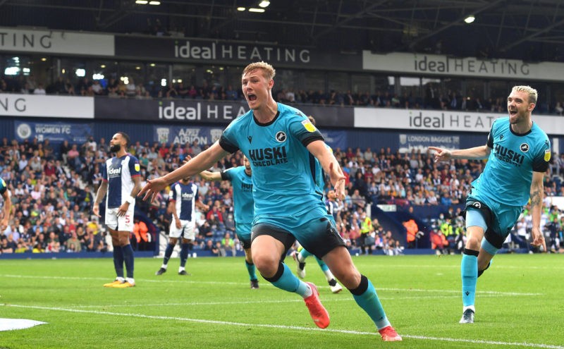 West Bromwich Albion v Millwall - Sky Bet Championship - The Hawthorns Millwall s Daniel Ballard celebrates scoring his side s first goal of the ga...