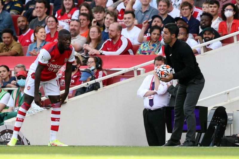 Ready to sell Pepe, Martinelli's father speaks and new Kroenke purchase 6 Arsenal v Norwich City Premier League Arsenal Manager Mikel Arteta gives instructions to Nicolas Pepe of Arsenal during the Premier League match at the Emirates Stadium, London Copyright: Paul Chesterton