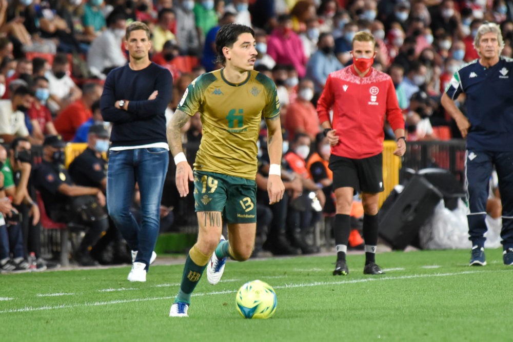Hector Bellerin of Real Betis in action during the Liga match between Granada CF and Real Betis at Nuevo Los Carmenes Stadium on September 13, 2021...