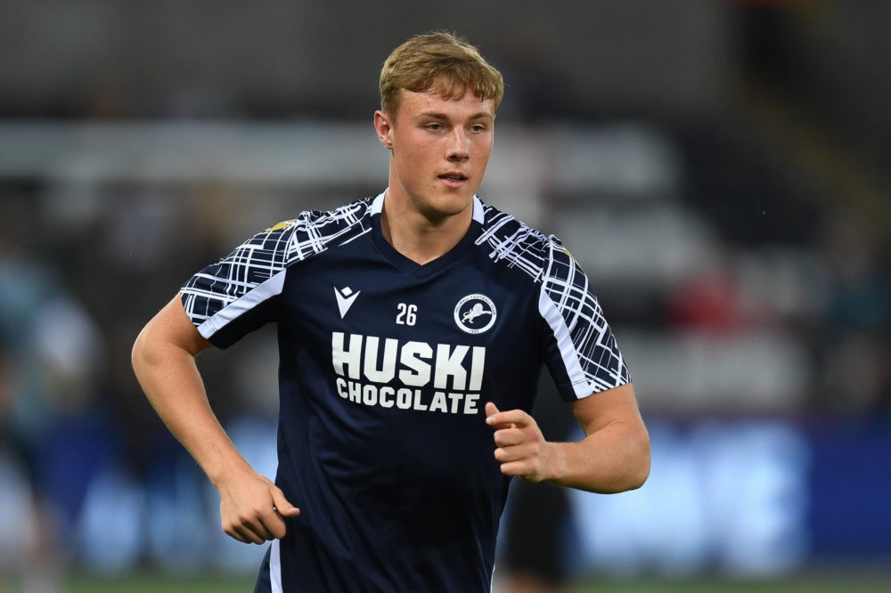 Daniel Ballard of Millwall during the pre-game warmup - Swansea, Swansea.com Stadium, West Glamorgan, United Kingdom. Copyright: Mike Jones / News ...