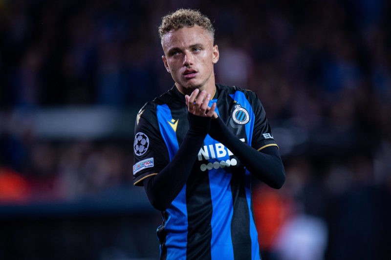 Noa Lang of Club Brugge KV during the UEFA Champions League group A match between Club Brugge KV and Paris Saint-Germain at Jan Breydel Stadium on ...