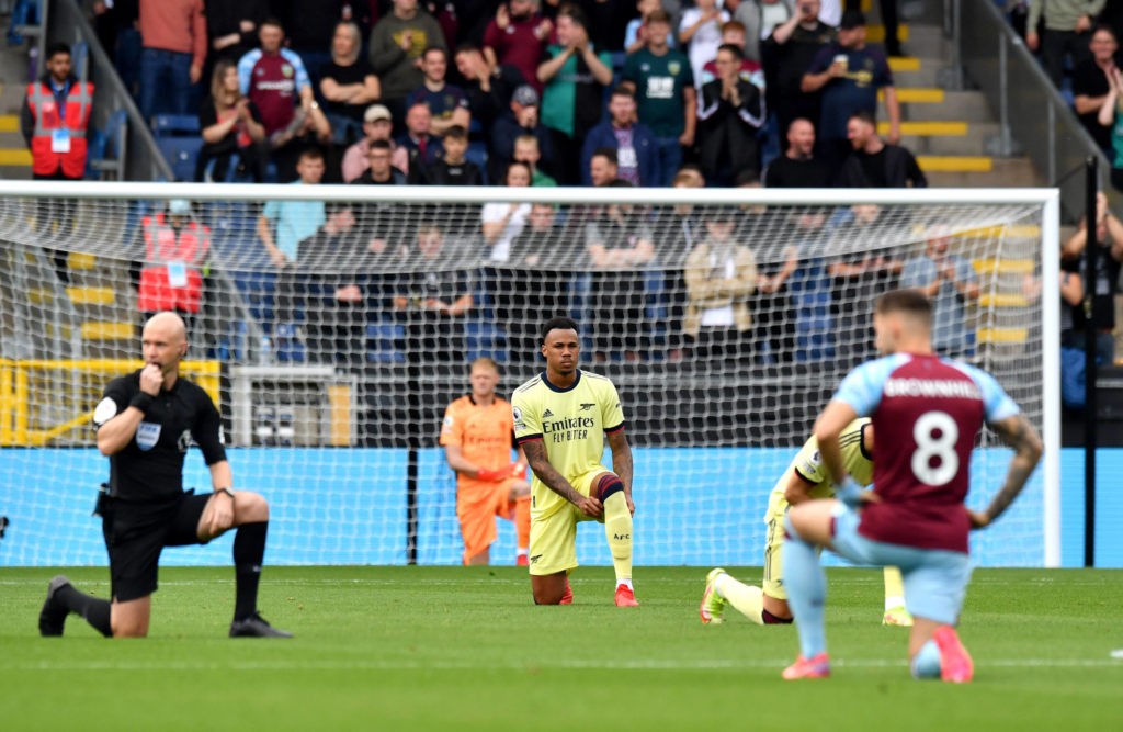 Gabriel Magalhaes included in Team of the Week 2 Arsenal's Gabriel Magalhaes takes knee prior to the Premier League match at Turf Moor, Burnley. Picture date: Saturday, September 18, 2021. Copyright: Anthony Devlin