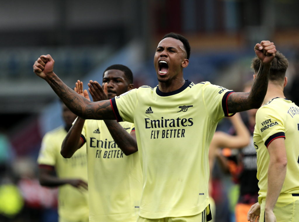 Xhaka to return: How Arsenal could line up vs Tottenham Hotspur 4 Gabriel of Arsenal celebrates his team's win after the final whistle after the game, at Turf Moor. COLORSPORT / ALAN MARTIN