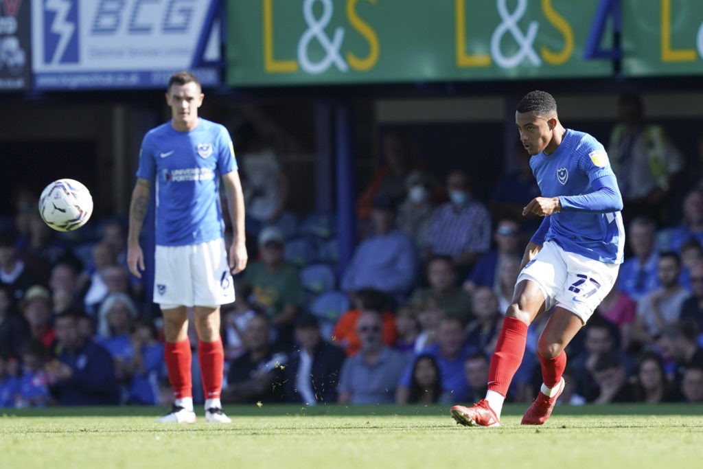 Miguel Azeez has scan on groin injury 2 Miguel Azeez passes during the EFL Sky Bet League 1 match between Portsmouth and Cambridge United at Fratton Park, Portsmouth, England on 18 September 2021. Copyright: Jason Brown