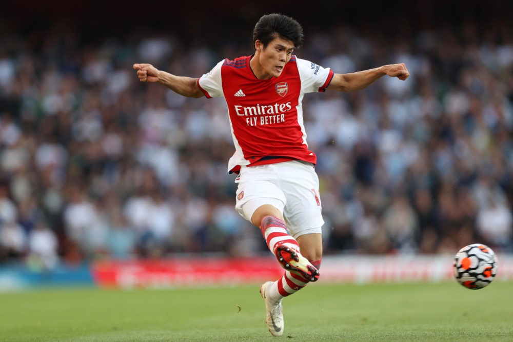 Arsenal v Tottenham Hotspur - Takehiro Tomiyasu of Arsenal - Photo: Charlotte Wilson / Offside. September 2021