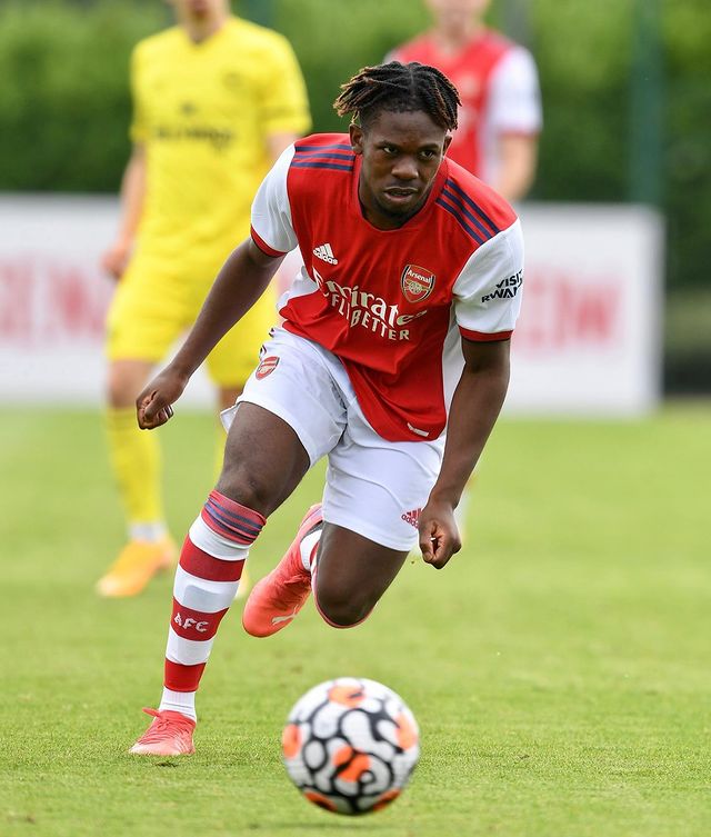Tim Akinola with the Arsenal u23s (Photo via Akinola on Instagram)