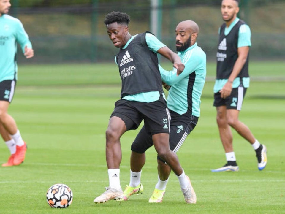Albert Sambi Lokonga Arsenal boost ahead of Norwich 4 Albert Sambi Lokonga in training ahead of Arsenal vs Norwich