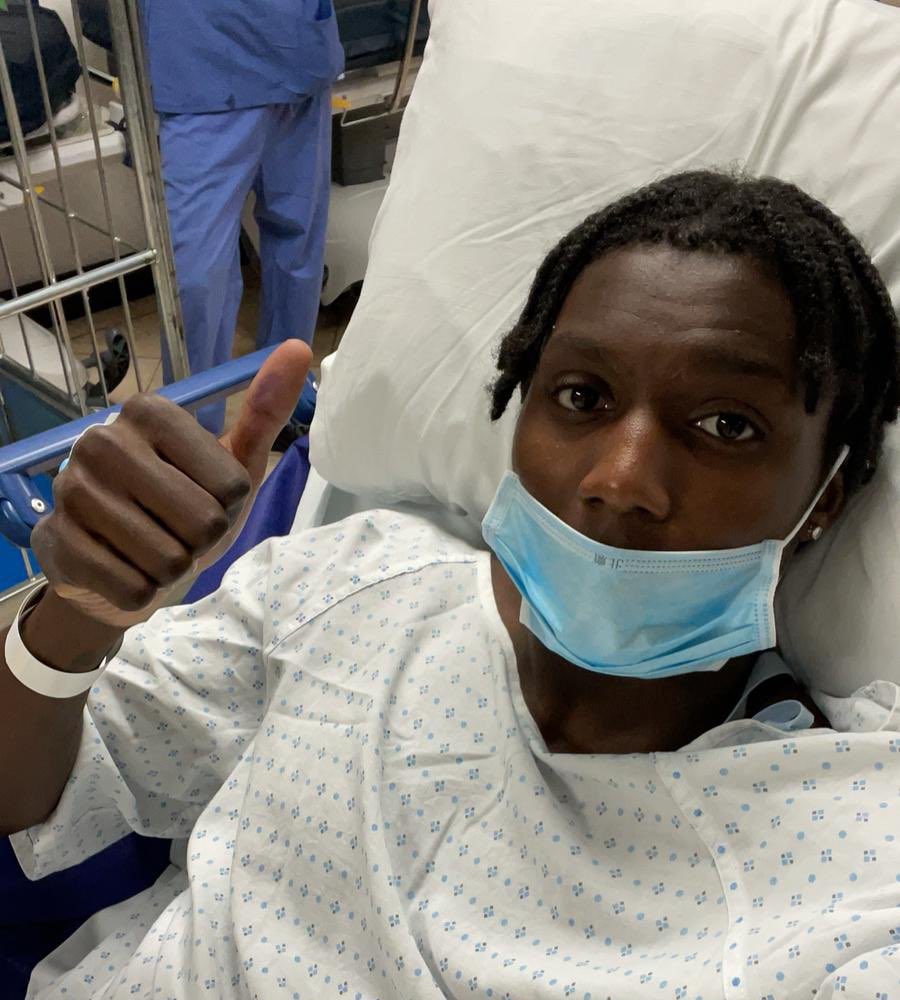 Brooke Norton-Cuffy after successful surgery (Photo via Norton-Cuffy on Twitter)