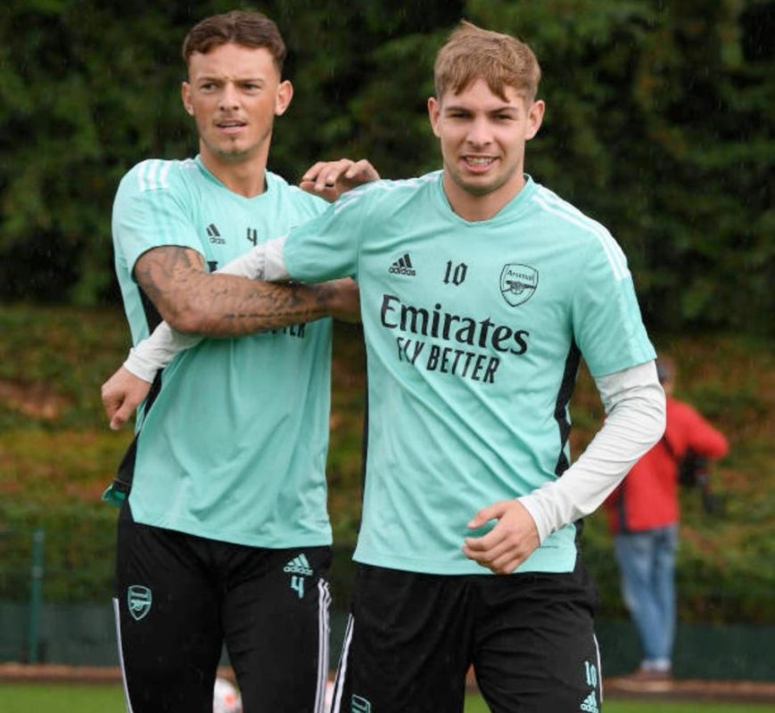 Emile Smith Rowe in training ahead of Arsenal vs Norwich