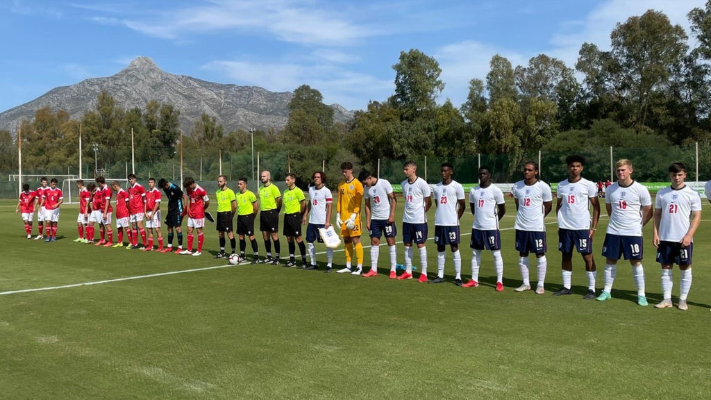 Josh Robinson (12) with the England u18s (Photo via England Football)