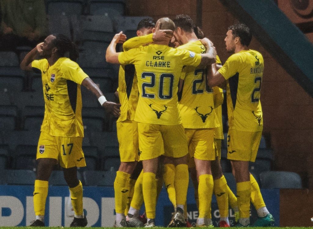 Arsenal loanee makes it 4 goals & assists in 3 games 2 Harry Clarke celebrating a goal with Ross County (Photo via Clarke on Twitter)